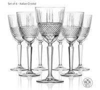 RCR Wine Glasses Set of 6 - 230ml Italian Crystal Glassware Brillante Collection
