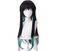 Rcrllya Anime Muichiro Tokito Cosplay Wig Demon Slayer Kimetsu no Yaiba Costume Halloween Cosplay Heat Resistant Hair Wigs + Wig Cap