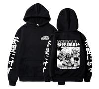 Rcrllya Anime My Hero Academia Hoodie Dabi Manga Icons Sweatshirt MHA Tops Boku No Hero Academia Gift Clothing Sudadera Felpa Moletom (Black,XL)