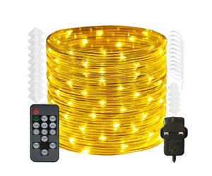 RcStarry 20M/66Ft 200 LED Dia 3MM Rope/Wire Lights Warm White, Dimmable Indoor/Outdoor IP67 Waterproof Fairy Lights Plug in with Remote, Memory, Timer, for Garden, Patio, Deck, Bedroom and More
