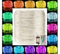 RcStarry 30M/100FT Dia 3MM Rope/Wire Lights 16 Colors Changing, Indoor Outdoor String Light Plug in, 300 LEDs IP67 Waterproof Rope Light with Remote for Bedroom Wedding Patio Deck, Bedroom and More