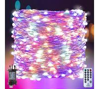 RcStarry Fairy Lights Plug in, 100M 1000LED Copper Wire Fairy Lights Multicolor, 333ft LED Fairy String Lights Mains Powered with Remote, Timer, 8 Modes, Memory, Waterproof for Indoor Outdoor Decor