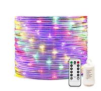 RcStarry Outdoor Rope/Wire Lights Multicolor, 20M/66Ft 8 Modes Battery Operated Dia 3MM Rope Lights Outdoor Waterproof Fairy Lights with Remote Control for Tree Bedroom Christmas Garden Decoration