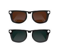 RCstyle Polarized Clip Compatible with Ray-Ban Meta Wayfarer (RW4006 Size M Standard 50-22) Smart Glasses Color Changing Clip Set (Brown, Dark Green)
