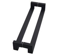 RCSTYNUK Long Sliding Door Handle for Interior and Exterior Doors,24/31/47/59 in Square Bar Double Side Push-Pull Handle,Entry Garage (Black 80cm/2.6ft)