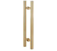 RCSTYNUK Sliding Shower Glass Door Handle - 24/32/40/48/60Inch, Stainless Steel Modern Brushed Barn Door, Round Sentry Door Handle for Interior Exterior (Gold 100Cm/39.4In)