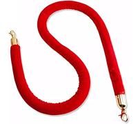 RCSTYNUK Twisted Queue Ropes Red Velvet Rope with Gold Clasps, Crowd Control Queue Line Barrier for Grand Openings/Movie Theaters, 2-9.8 ft (1 Pack 60cm/2ft)
