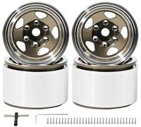 RcThjia 1.0 Beadlock Wheel Rim Set Aluminum Alloy RC Upgrade Part for Traxxas 1/18 TRX4M 1/24 Axial SCX24 FMS FCX24 Gladiator Bronco C10 JLU Deadbolt B17 RC Crawlers Upgrade Off-Road(4Pcs/Set)