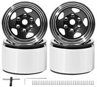 RcThjia 1.0 Beadlock Wheel Rim Set Aluminum Alloy RC Upgrade Part for Traxxas 1/18 TRX4M 1/24 Axial SCX24 FMS FCX24 Gladiator Bronco C10 JLU Deadbolt B17 RC Crawlers Upgrade Off-Road(4Pcs/Set)