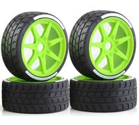 RcThjia 1/7 1/8 RC On Road Rally Tires and Nylon Wheels 17mm Hex RC Upgrade Part for ARRMA 1/7 Felony Infraction FS Racing Mustang Model GT KM Rally 1/8 HongNor X3GT Serpent (4PCS/Set)