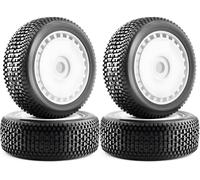 RcThjia 1/8 RC Off-Road Buggy Racing Tires and Wheels 17mm Hex RC Tires with Foam Inserts for ARRMA 1/8 Typhon 3S/6S Losi 8IGHT HSP Hyper HongNor FS Racing KYOSHO MP10 MP9 MP9e Neo.(4PCS/Set)