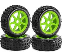 RcThjia 1/8 RC Off-Road Buggy Racing Tires and Wheels 17mm Hex RC Tires with Foam Inserts for ARRMA 1/8 Typhon 3S/6S Losi 8IGHT HongNor FS Racing KYOSHO MP10 MP9 MP9e Neo HSP Hyper. (4PCS/Set)