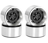 RcThjia 1.9" RC Metal Beadlock Wheel for 1/10 RC Crawler/Trail Truck, 4PCS | Compatible with Axial SCX10/Capra/TRX-4, CNC-Machined Alloy Rims Heavy-Duty Off-Road Performance, Black