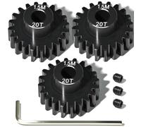 RcThjia 3-Pack M1.5 8mm 19T Steel Pinion Gears with M5 Set Screws & Hex Key, Hard Anodized Machined Motor Gear Set for Arrma Traxxas X-Maxx 1/5 Scale Rc Car Truck Brushed Brushless Motor