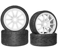 RcThjia RC On Road Tire Tyre 17mm Wheel Rims for Arrma 1/7 1/8 Infraction | For 1/7 Limitless Felony FS Racing Model GT RC Car Upgrade On Road Tyre 4Pcs One Set(2 Big 2 Small, White)