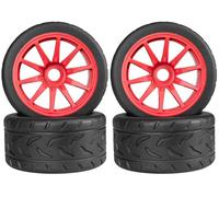 RcThjia RC On Road Tire Tyre 17mm Wheel Rims for Arrma 1/7 1/8 Infraction | For 1/7 Limitless Felony FS Racing Model GT RC Car Upgrade On Road Tyre 4Pcs One Set (4 Big, Red)
