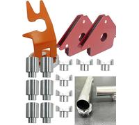 RCTUTEIAO Portable Welding Table Fixture Pins TIG Welding Torch Holder and 25lbs 2 Pack Welding Magnet and 5/8 x 1 x 1.5 Stop Alignment Aluminum Accessories Square V-Groove Round