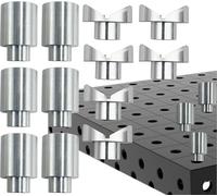 RCTUTEIAO Welding Table Fixture Pins 12 Pcs 5/8 x 1 x 1.5 Stop Alignment Aluminum Accessories Square V-Groove Round Tubing Quick Setup Fixturing Kit