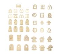 RCULWPLP 5-Piece Set of Miniature Wooden Elf Doors, Dollhouse Decorations for Sign Making