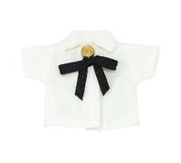 RCULWPLP Action Figure Accessory Miniature Top 1/12 Scale Button Down Short Sleeve Shirt Summer for Dolls for Collection Projects, White