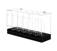 RCULWPLP Booster Dispenser Organizer Card Display Case Box Storage Display Acrylic Open Back Easy Exchange for Office Shelf, Black Bottom, 6 slots