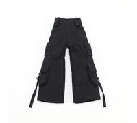 RCULWPLP Cargo Pants 1/12 Scale Doll Clothes Accessories Female Action Figure Miniature Pants Cloth Material Suitable for Gift Giving, Black