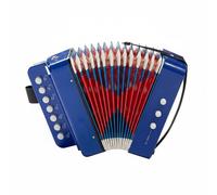 RCULWPLP Children Accordion Educational Mini Musical Toy Interactive Key Portable Instrument User-Friendly Learning Device Paper Construction Suitable for Beginners Kids, Blue