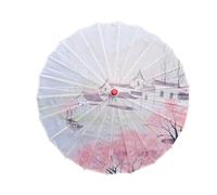 RCULWPLP Chinese Oiled Paper Umbrella Handmade Parasol Wooden Satin Cloth Classical Decorative Art Traditional Craftwork Rainproof Parasol Suitable for, D