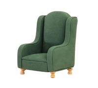 RCULWPLP Dollhouse Miniature Sofa Armchair Couch Single Sofa Model Cloth Material Realistic Vintage Design Suitable for Kids Room Living Room Bedroom Ba, Green