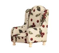 RCULWPLP Dollhouse Miniature Sofa Armchair Couch Single Sofa Model Cloth Material Realistic Vintage Design Suitable for Kids Room Living Room Bedroom Ba, Beige floral print
