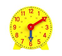 RCULWPLP Education Clock Analog Teaching Clock Time Learning Toy Numbers Practice Model with Realistic Hand Movement Pp Material Suitable for School Home, 24H
