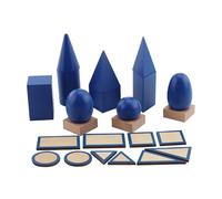 RCULWPLP Geometric Solids Blocks Set Wooden Toy for Children 3+ Year Old