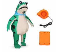RCULWPLP Inflatable Frog Up Outfit With Operated Blower Comfortable Moving Space Suitable For Role Playing Events Costume Parties, Glowing Frog, Green, Large Child (155-170)