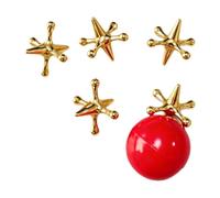 RCULWPLP Jacks Game Set, Classic Tabletop Game with Balls, Traditional Retro Board Game for Children, Old School, for Halloween, 6Pcs Gold