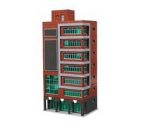 RCULWPLP Miniature Building Model 1/150, Modern Building in Center, Architectural Ornament, Diorama, Micro Landscape, Decoration, Red
