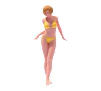 RCULWPLP Miniature People Figure Miniature Figurine Resin Collectible Diorama Prop Scale Layout Suitable for Desktop Decor Architectural Scene Gi, Yellow