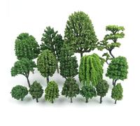 RCULWPLP Model Tree Landscape Craft Material Decoration Accessory Suitable for Model Railways Diorama Building, Mixed Green, 5-8cm (Set of 5)