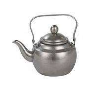 RCULWPLP Stainless Teapot Heavy Duty Metal Kettle Tea Pot Removable Mesh Strainer Textured Surface Suitable for Home, Retro