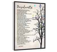 RCVTVPV Desiderata Poem Wall Art,Inspirational Desiderata Poster By Max Ehrmann Canvas Wall Art For Home Office Framed Ready to Hang 8"x12"