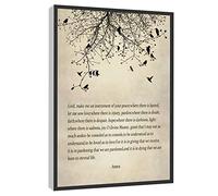 RCVTVPV Prayer Of Saint Francis Wall Art Catholic Prayer Of Saint Francis Poster Religious Church Wall Decor Canvas Wall Art For Home Office Framed Ready to Hang 12"x16"