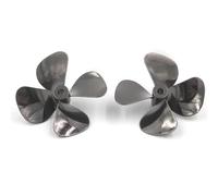 RCXCLXLH RC Boat 4 Blade Zinc Alloy Propeller 55mm/60mm 4mm Bore CW CCW Pair For Bait Trawler Scale Boats(Black,D60mm)