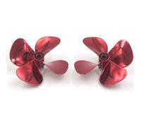 RCXCLXLH RC Boat 4 Blade Zinc Alloy Propeller 55mm/60mm 4mm Bore CW CCW Pair For Bait Trawler Scale Boats(Red,D60mm)