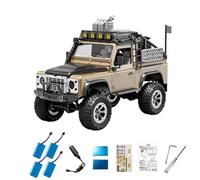 RCXTechPro 1/12 Scale Full Proportional RC Rock Crawler, KF90 2.4GHz 4WD Off Road Truck, Adjustable LED Light Climbing Vehicle Monster Truck RTR for Adults - Yellow/4 batteries
