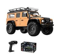 RCXTechPro 1/16 Scale 4WD RC Crawler Full Proportional Off Road Truck with Metal Gear Steering Servo, Multi Lighting Modes and High Strength Transmission for Hobbyists -R1607/Orange