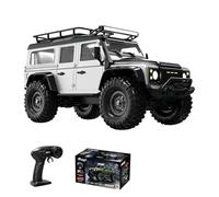 RCXTechPro 1/16 Scale 4WD RC Crawler Full Proportional Off Road Truck with Metal Gear Steering Servo, Multi Lighting Modes and High Strength Transmission for Hobbyists -R1609/Grey