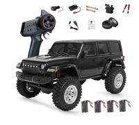 RCXTechPro 1/18 RC Crawler Truck for Black Warrior PRO 4WD Off Road Car with High Torque Motor, Waterproof ESC, LED Light Control and Long Runtime All Terrain RC Vehicle- RTR
