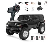 RCXTechPro 1/18 RC Crawler Truck for Black Warrior PRO 4WD Off Road Car with High Torque Motor, Waterproof ESC, LED Light Control and Long Runtime All Terrain RC Vehicle- RTR
