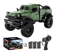 RCXTechPro 1/18 Scale RC Rock Crawler Truck with LED Lights - Electric 4WD 2.4G Remote Control All-Terrain Off-Road Pickup Climbing Buggy Car for Adults - RTR / C8813