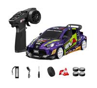 RCXTechPro 1:24 4WD RC Drift Car for Adults, D24 High Speed Remote Control Racing Car with Gyro, LED Lights, Dual Tire Modes, Full Proportional Steering RTR- (S1 Purple Finish / D24-03)