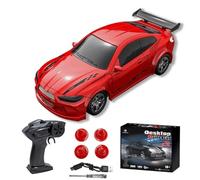 RCXTechPro 1/64 Scale Mini RC Drift Car, 2.4Ghz High speed 4WD Full-scale Throttle Drift Racing Sport Remote Control Car Desktop Gift for Adults Enthusiasts -Red